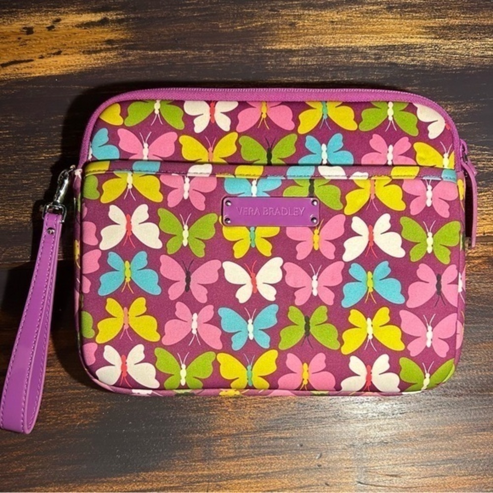 Vera Bradley Padded Electronic Case with Zipper | Purple Butterflies | NEW